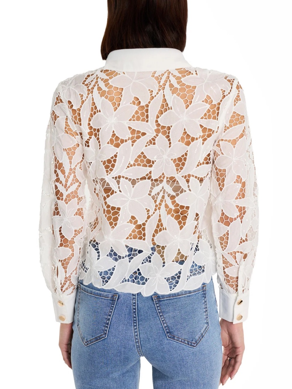 MINA LACE BLOUSE - WHITE (Originally $149) - Picture 3 of 4